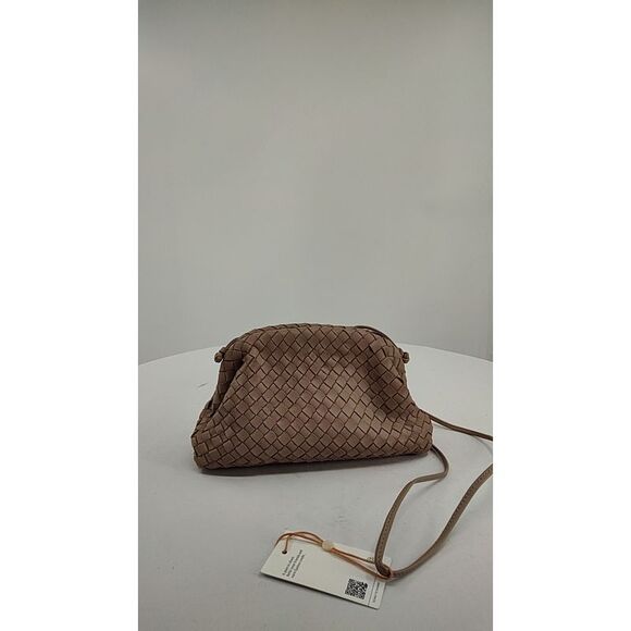 Quince Handbags - Quince Italian Leather Handwoven Pouch Crossbody Clutch Taupe Bags